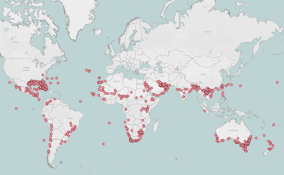 Global heat map on Tableau